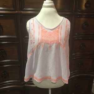 Xhilaration Lavender w/ Neon orange Stitching Top